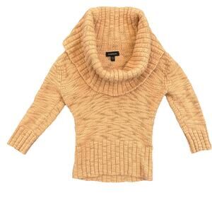 Bebe VTG Y2K Chunky Knit Sweater Shug Shoulder Women’s Small Khaki Tan Blush